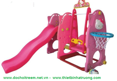Cầu trượt xích đu Hello Kitty