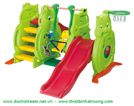 Cầu trượt kép xích đu cú mèo 